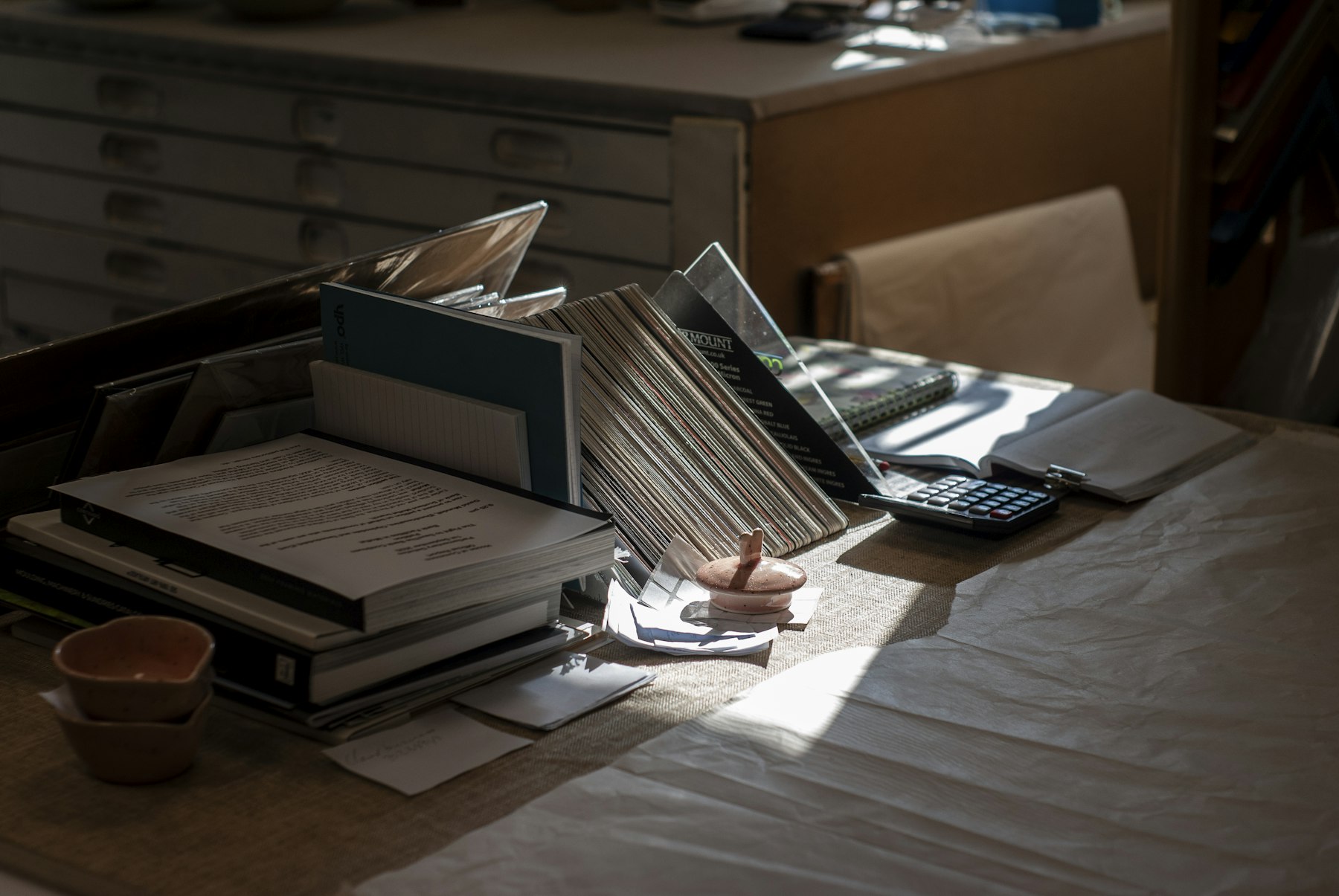 Educational desk setup for legal and policy reading.